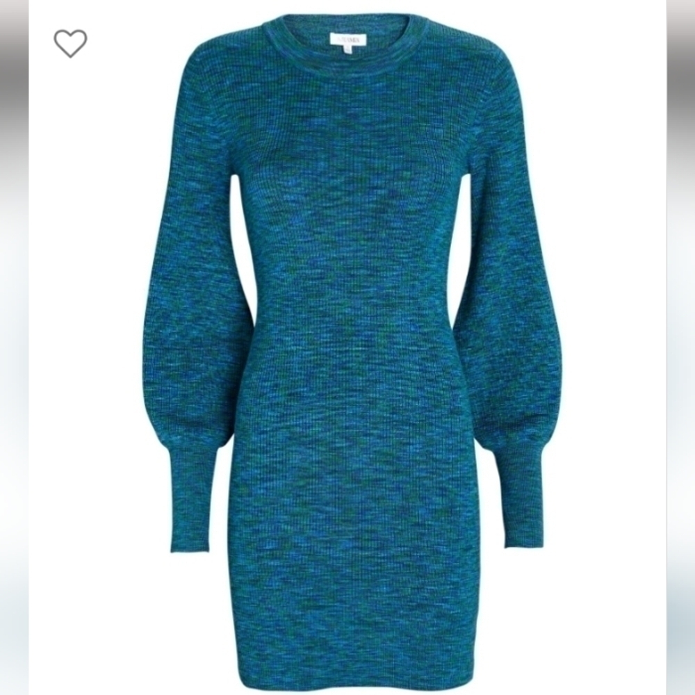 INTERMIX Mia Puff Sleeve Mini Sweater Dress
